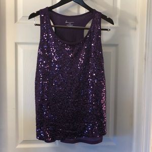 Purple racer-back sequence tank-14/16 Lane Bryant